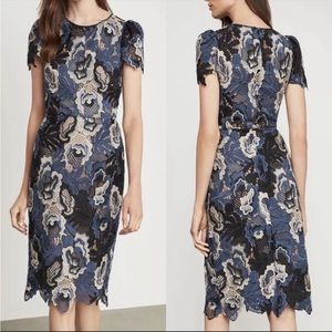 BCBGMaxAzria Tri Tonal Lace Sheath Dress